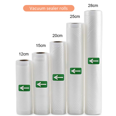 EVOH High Barrier 4mil Vacuum Sealer Timbul Roll Bags 11 Inch Untuk Rumah Tangga