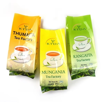 Custom Printed Laminated 240g 500g Waterproof Plastic Bag Bag Back Seal Foil Food Grade Tea Packaging Bags Side Gusset