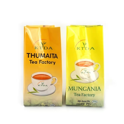 Custom Printed Laminated 240g 500g Waterproof Plastic Bag Bag Back Seal Foil Food Grade Tea Packaging Bags Side Gusset