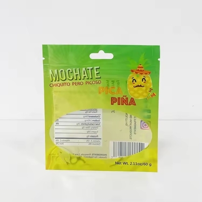 Custom Printing Biodegradable Plastic Zipper Tiga Sisi Disegel Kantong Kemasan Dengan Jendela Jelas
