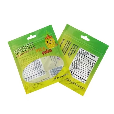 Custom Printing Biodegradable Plastic Zipper Tiga Sisi Disegel Kantong Kemasan Dengan Jendela Jelas