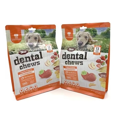 Delapan Sisi Penutup Retort Plastik Dog Packaging Treat Feed Cat Zip Storage Side Gusset Stand Up Bag Bag Untuk Makanan Hewan Peliharaan