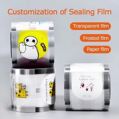 Laminated Plastic Roll Sealing Film Packaging Custom Printed 90mm 95mm Common Sealing Film Pp Paper Film Untuk Bubble Tea