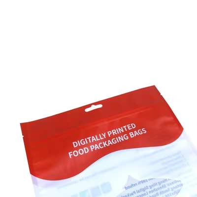 Tas Kunci Zip Mylar Tercetak Kantong Kemasan Makanan ringan Kantong berdiri untuk makanan makanan ringan Kantong kemasan holografik yang dapat digunakan kembali