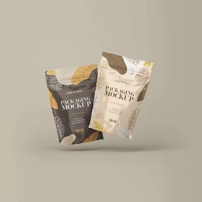 Kemasan kelas makanan yang dapat ditutup kembali Kantong berdiri di atas permukaan kantong zipper dengan foil katup kantong kopi ziplock