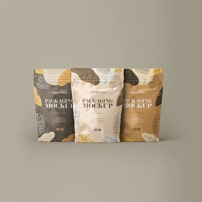 Kemasan kelas makanan yang dapat ditutup kembali Kantong berdiri di atas permukaan kantong zipper dengan foil katup kantong kopi ziplock
