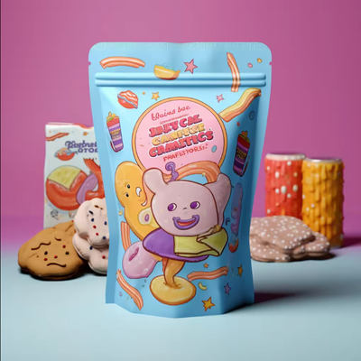 OEM Custom Printing Standing Ziplock Pouch Aluminium Foil yang Bisa Ditutup Kembali Tas Mylar Dengan Zipper Untuk Kantong Makanan