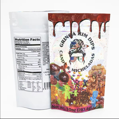 Pabrik Custom Printed Sugar Food Packaging Plastic Packaging Aluminium Foil Mylar Stand Up Bag Die Cut Mylar Bag
