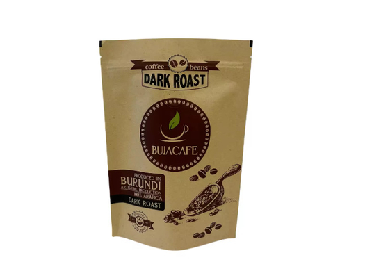 Komposable Biodegradable Standup Flat Bottom Kraft Paper Food Packing Zipper Bag Custom Printed Coffee Bag With Valve