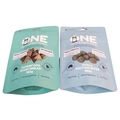 Logo kustomisasi Kantong makanan anjing yang dapat ditutup kembali Kantong ritsleting dengan jendela Makanan ringan untuk hewan peliharaan Stand Up Bag