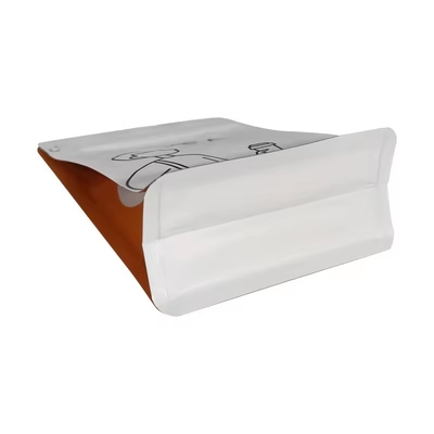 Daur ulang Custom Print flat bottom 250g 1lb Bean Coffee Bags Valve Side Gusset Side Packaging