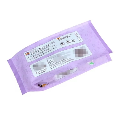 Custom Logo Side Gusset Plastik Flat Skincare Wet Wipes Packaging Film Bag Untuk Baby Wet Tissue Packaging Bag