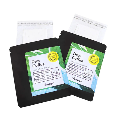 Digitally Printed 3 Side Sealed Flat Bag Bag For Drip Coffee Filter Packaging Hanging Ear Coffee Bag