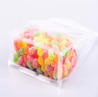 Custom Flat Bottom Eight Side Seal Clear Transparent Zip Lock Buah kering Makanan Rice Packaging Plastik Stand Up Bag
