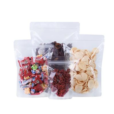 PET Transparan Zip Lock Plastik Tas Mylar Tas Ziplock Berdiri Makanan Rempah-rempah Powder Packaging Bag