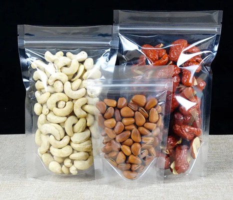 PET Transparan Zip Lock Plastik Tas Mylar Tas Ziplock Berdiri Makanan Rempah-rempah Powder Packaging Bag