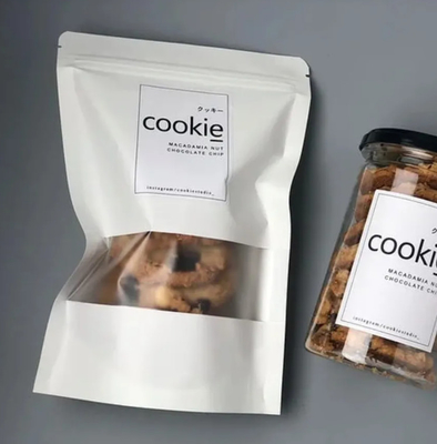 Kelembaban Proof Bau Kripik Cookie Snack Makanan Kantong Kantong Kraft Paper Stand Up Zip Lock Kantong Untuk Kantong Kemasan Kopi