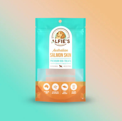 Desain Custom Packaging Zipper Pouch Plastik Package Pouch Logo Pet Snack Food Dog Treat Cat Plastic Pet Snack Bag