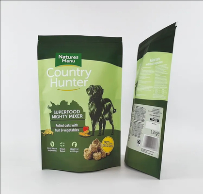 Tas Plastik Cetak Custom Ukuran Besar 5kg 10kg 15kg Stand Up Pouch Mylar Zipper yang Bisa Digunakan Lagi Kantong Kemasan Makanan Anjing