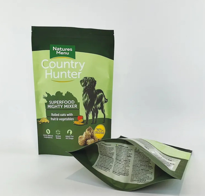 Tas Plastik Cetak Custom Ukuran Besar 5kg 10kg 15kg Stand Up Pouch Mylar Zipper yang Bisa Digunakan Lagi Kantong Kemasan Makanan Anjing