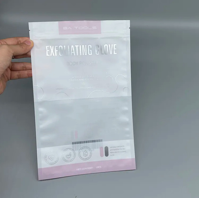 Sarung Tangan Transparan Kemasan Tas Ritsleting Frosted Untuk Gelang Kosmetik Plastik Mylar Ziplock Tas Tiga Sisi Seal