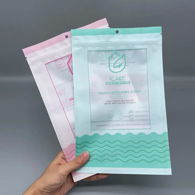 Sarung Tangan Transparan Kemasan Tas Ritsleting Frosted Untuk Gelang Kosmetik Plastik Mylar Ziplock Tas Tiga Sisi Seal