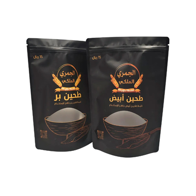 Custom Digital Printing Plastic Re-sealable Sugar Food Storage Packaging Bag With Ziplock Clear Window Stand Up Bag