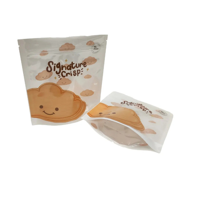 Kantong kemasan biskuit plastik cetak khusus dengan Ziplock Kripik pisang Kantong kemasan cookie
