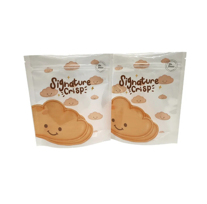 Kantong kemasan biskuit plastik cetak khusus dengan Ziplock Kripik pisang Kantong kemasan cookie
