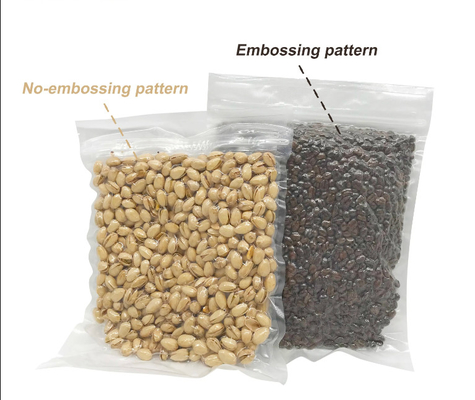 Pabrik OEM Custom Food Storage Double Zipper Embossing Nylon Vacuum Seal Bags