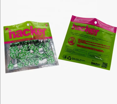 Tas Segel Vakum Tercetak Khusus Kantong Aluminium Waterproof Kantong Panas Segel Umpan Perikanan Penyimpanan Kantong Kemasan Dengan Lubang Gantung