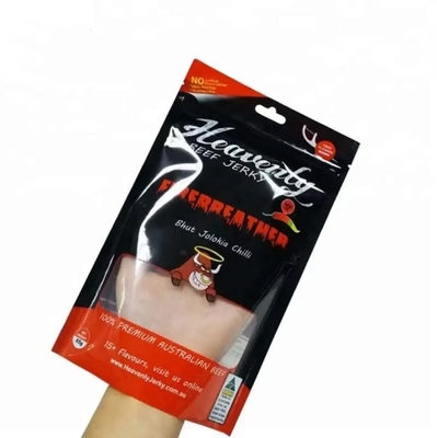 Custom Printed Reusable Vacuum Seal Zip Lock Snack Makanan Daging Sapi Kantong Kemasan Jerky