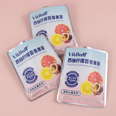 Custom kecil panas disegel tiga sisi segel Buah Matte Sachet kosong Teh Sachet Tas Untuk Teh Kelembaban Proof Zipper Bag