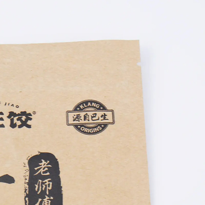 Aluminium Foil Zipper Top Stand Up Kantong Dengan Heat Seal Kraft Paper PET PE Plastik Untuk Pengemasan Makanan
