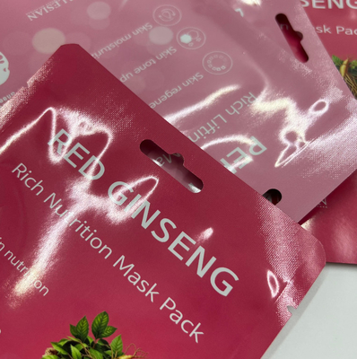 High Grade Custom Cosmetics Face Mask Bag Stand-Up Three Side Seal Easy Tear Pure Aluminium Foil Heat Sealing PE PET material