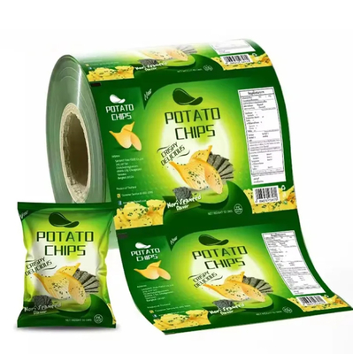 Kemasan otomatis Biodegradable Plastic Film Chips Roll Film Sachet Plastic Film Untuk Snack