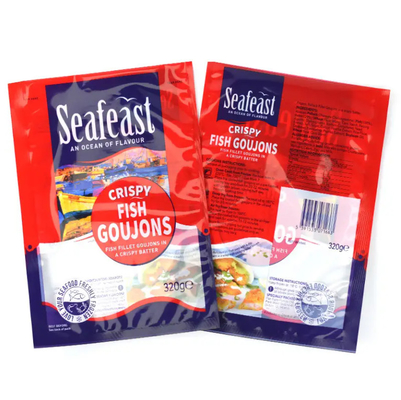 Custom Printing Vacuum Fish Chicken Frozen Food Packaging 3 Side Seal Kantong Plastik Dengan Logo
