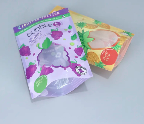 Custom Printed Stand Up Resielable Ziplock Plastic Packaging Bags With Clear Window Untuk Untuk Body Scrub Dan Bath Salts Packing