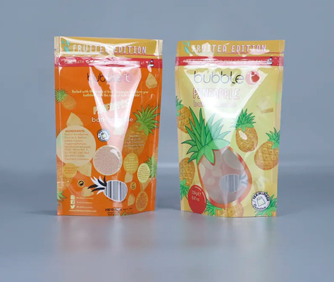 Custom Printed Stand Up Resielable Ziplock Plastic Packaging Bags With Clear Window Untuk Untuk Body Scrub Dan Bath Salts Packing