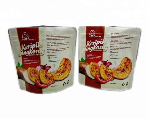Heat Seal Food Grade Tas Foil Cetak Kustom Penyimpanan Makanan Ritsleting Kantong Makanan Tas Stand Up