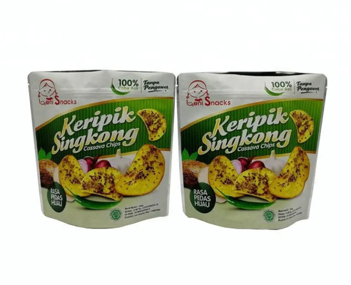 Heat Seal Food Grade Tas Foil Cetak Kustom Penyimpanan Makanan Ritsleting Kantong Makanan Tas Stand Up