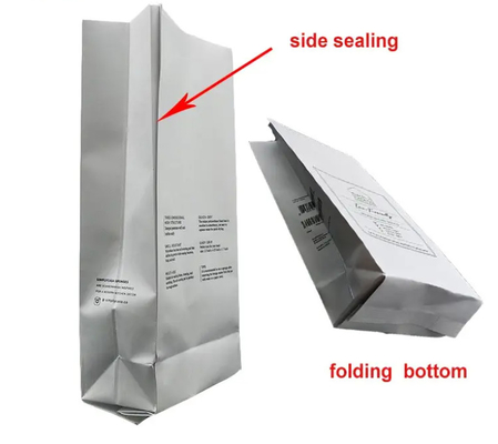 Custom Printed Aluminium Foil Reusable Zipper One Way Valve Sustainable Side Gusset Kopi Teh Makanan Kantong Kemasan Plastik