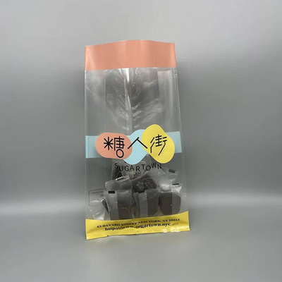 Custom Back Seal Bag Clear Side Gusset Quad Seal Stand Up Food Nut Snack Candy Eight Side Seal Kantong Plastik Transparan
