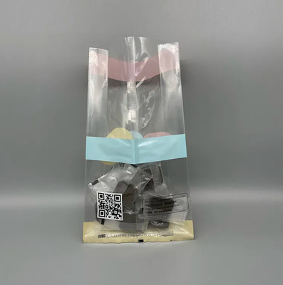 Custom Back Seal Bag Clear Side Gusset Quad Seal Stand Up Food Nut Snack Candy Eight Side Seal Kantong Plastik Transparan