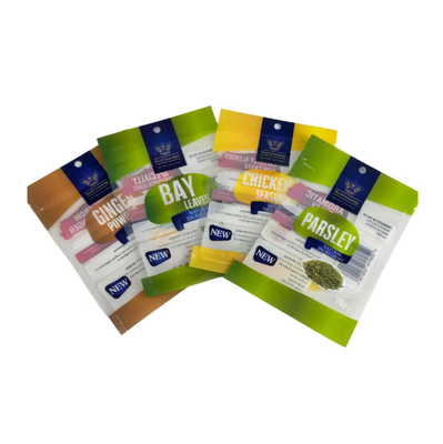 Custom Printed Sachet Laminated 3 Side Seal Plastik Bag Spice Seasoning Sachet Edible Packaging Ziplock Mylar Bag