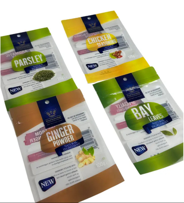 Custom Printed Sachet Laminated 3 Side Seal Plastik Bag Spice Seasoning Sachet Edible Packaging Ziplock Mylar Bag
