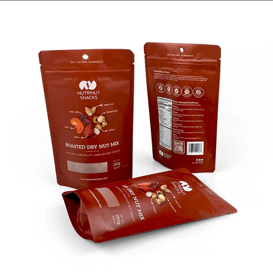 Tas foil aluminium cetak khusus Biskuit Kacang Teh Kopi Kemasan Makanan Plastik Zip Stand Up Bags