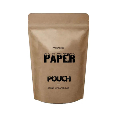 Doypack Ziplock Brown White Kraft Craft Paper Standing Up Bags Food Powder Tea Coffee Packaging Zipper Bags
