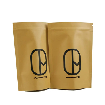 Doypack Ziplock Brown White Kraft Craft Paper Standing Up Bags Food Powder Tea Coffee Packaging Zipper Bags
