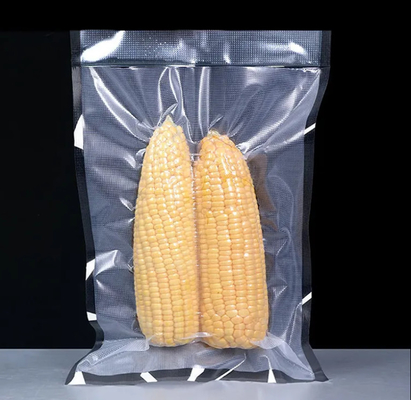 China Supplier Grosir Kantong Segel Vakum Tekstur Embossed Hitam Kemasan Makanan Transparan Kantong Segel Vakum